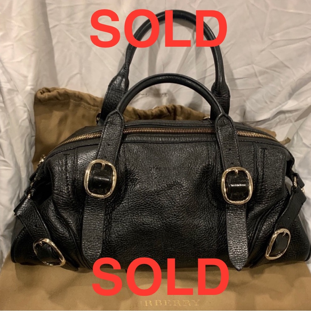 Burberry Black Satchel Leather Baguette